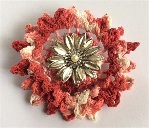 Handmade By Me Crocheted Brooch Pin Ornament By Jewelry715 On Etsy