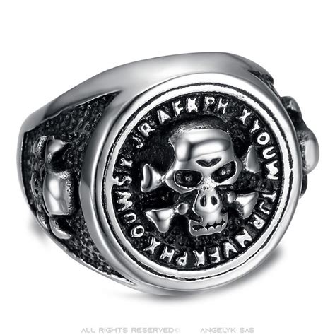 Bague Biker Cr Ne Chevali Re T Te De Mort Acier Inoxydable