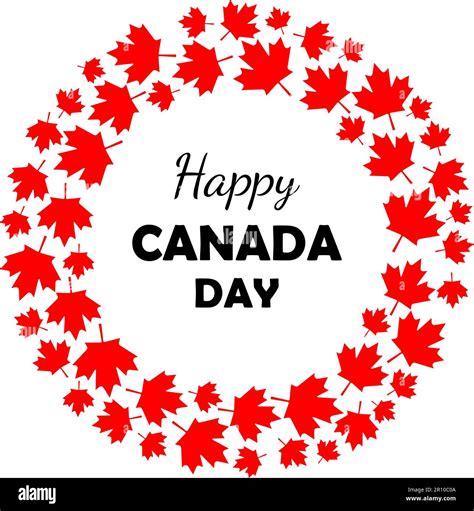 Happy Canada Day Background With Red Maple Leaf Vector Illustration Stock Vector Image Art