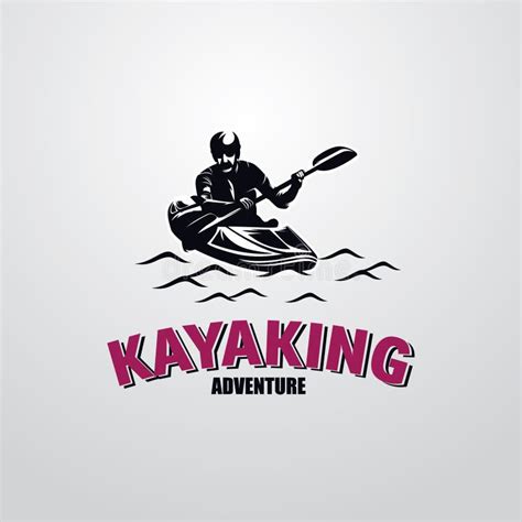 Canoe Or Kayaking Logo Designs Template Stock Vector Illustration Of