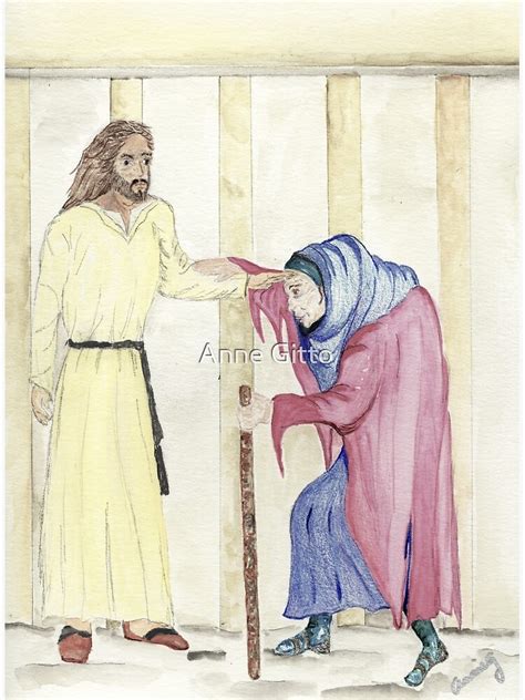 Jesus Heals The Crippled Woman On The Sabbath Art Print For Sale By Anneg Redbubble
