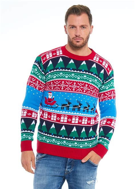 Mens Xmas Jumpers Christmas Sweater Pullover Novelty Classic Retro