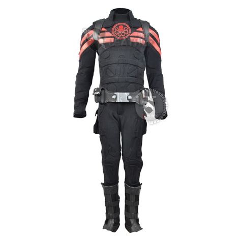 Captain America Hydra Costume Suit With Accessories Textured Stretch