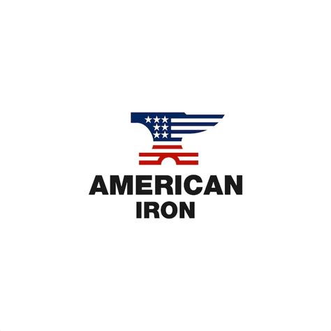 Premium Vector American Flag With Symbol Iron Logo Design Inspiration