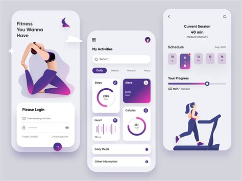 Fitness Mobile Application Uxui Design By Hira Riaz For Upnow Studio