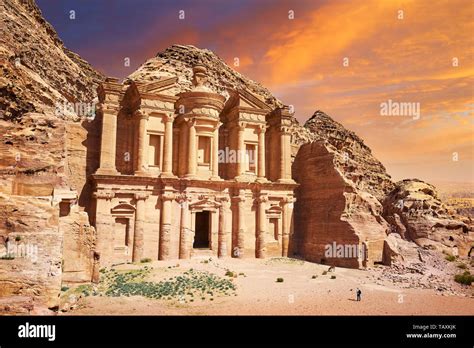 The Monastery Al Deir Petra Jordan Stock Photo Alamy