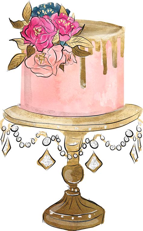 Pin By Da Al On Pic Cake Drawing Watercolor Cake Cake Illustration