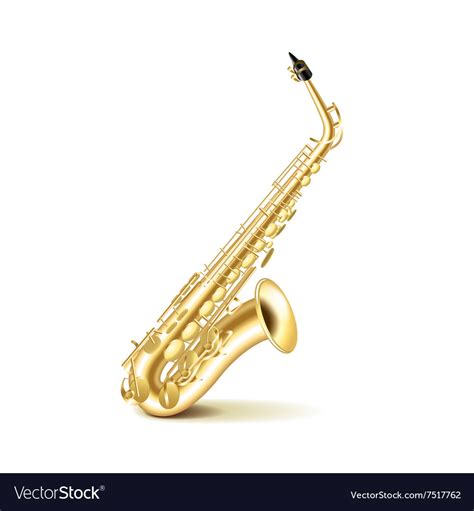 Saxophone Isolated On White Royalty Free Vector Image
