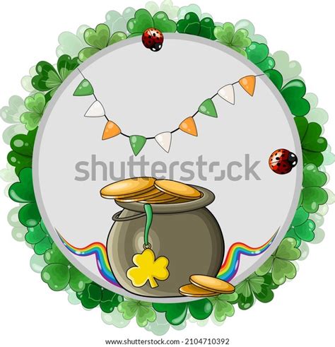 Vector St Patricks Day Composition Clover Stock Vector Royalty Free