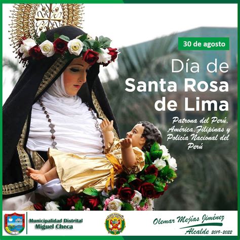 📌 30 De Agosto Conmemoramos El DÍa De Santarosa De Lima Patrona De