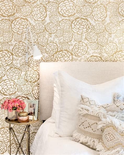 Petal Pusher Gold Wallpaper Hygge And West White And Gold Wallpaper
