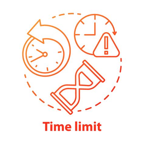 Time Limit Red Gradient Concept Icon Game Timer Idea Thin Line