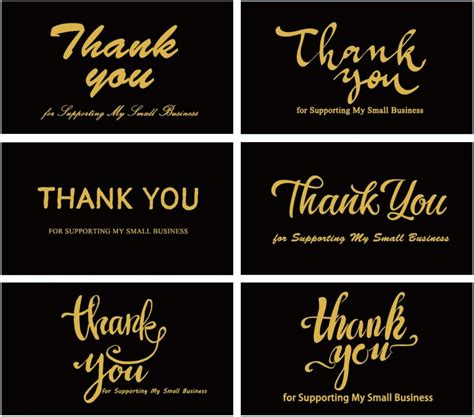 120 Pieces Black Gold Thank You For Supporting My Small