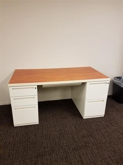 Used Office Desks Kimball 30x60 Light Cherry Laminate Desk At