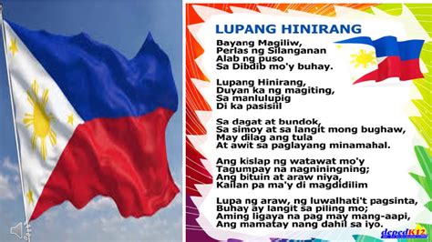 National Anthem Of The Philippines Minus One Youtube