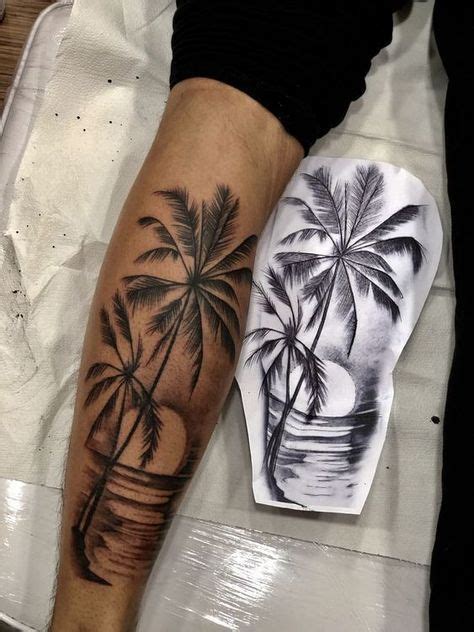 30 Palm Tree Tattoos For Summer Holiday Palm Tattoos Tree Sleeve
