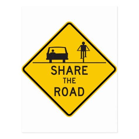 Share The Road Highway Sign Postcard Zazzle