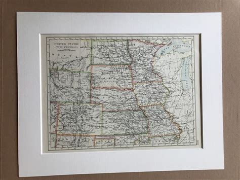1906 United States North West Central Original Antique Map Etsy Uk