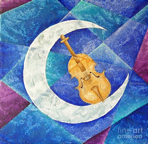 Violin Moon Painting By Son Of The Moon Fine Art America
