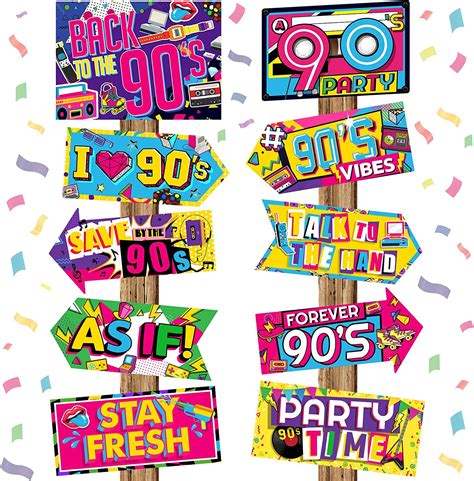 Buy 20 Pieces 90s Party Sign 90s Posters Funny 90s Photo Booth Props