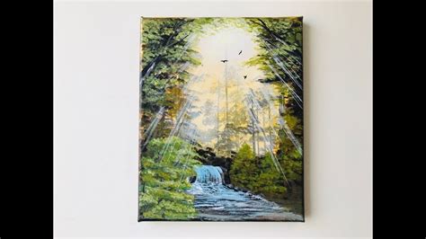 Acrylic Painting Landscape Forest Morning Step By Step Relaxing Easy