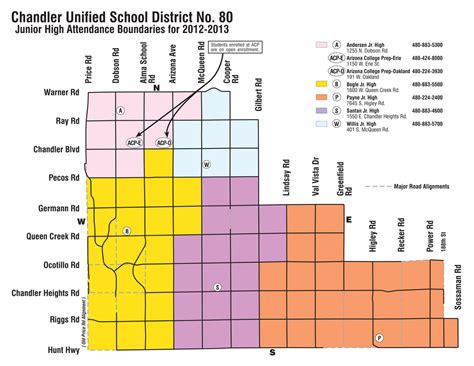Chandler Arizona School District Chandler Schools Boundary Maps