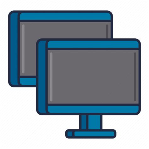 Desktop Displays Dual Monitors Screens Icon Download On Iconfinder