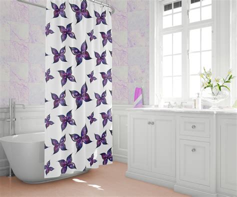 Purple Butterfly Shower Curtain X Watercolor Butterfly