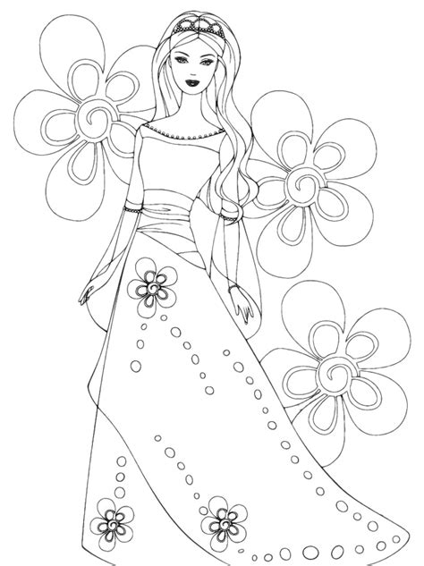 Barbie Wedding Dress Coloring Pages