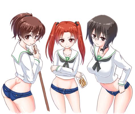 Kadotani Anzu Kawashima Momo And Koyama Yuzu Girls Und Panzer Drawn