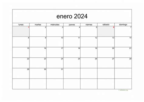 Calendario Enero 2024