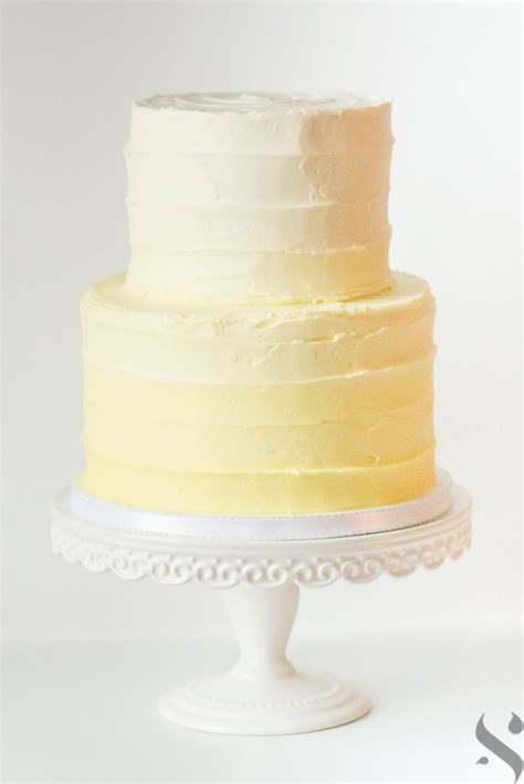 Yellow Ombre Rustic Buttercream Cake Cream Wedding Cakes Yellow