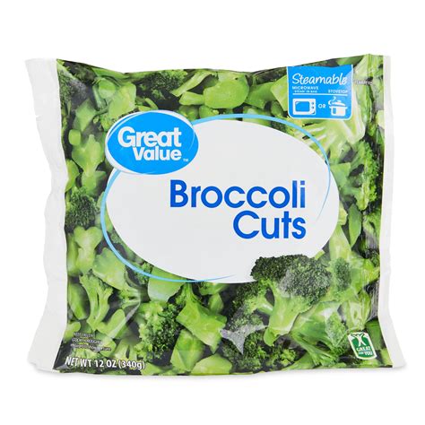 Great Value Frozen Broccoli Cuts 12 Oz Steamable Bag