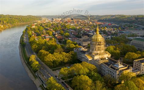 Aerial View Over The State Capital Building In Near Charleston Etsy