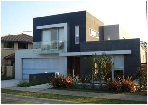 desain tampak depan rumah minimalis hitam putih