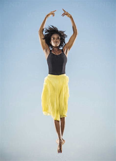 Black Woman Ballet Dancing Stock Photo