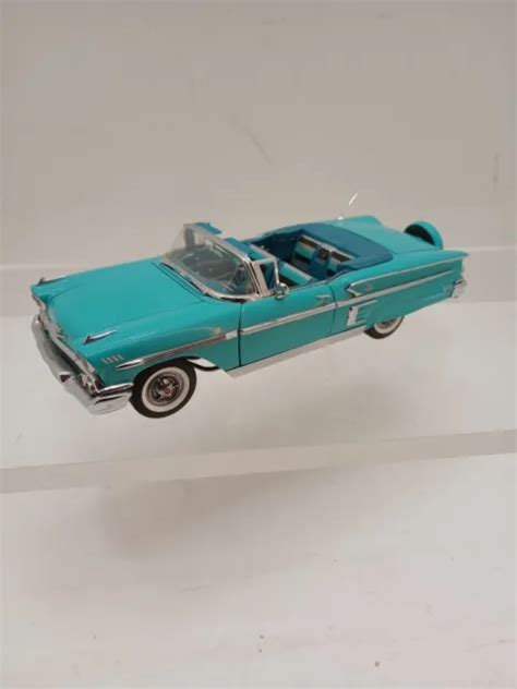 Vintage Danbury Mint 1958 Chevrolet Impala Convertible Teal Diecast