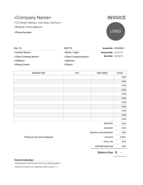 Templates for word, excel and open office. Printable Invoice Template | Invoice Simple