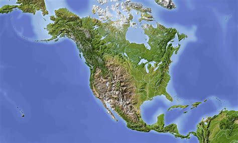 Shaded Relief Map Of The United States North America Map Relief Map
