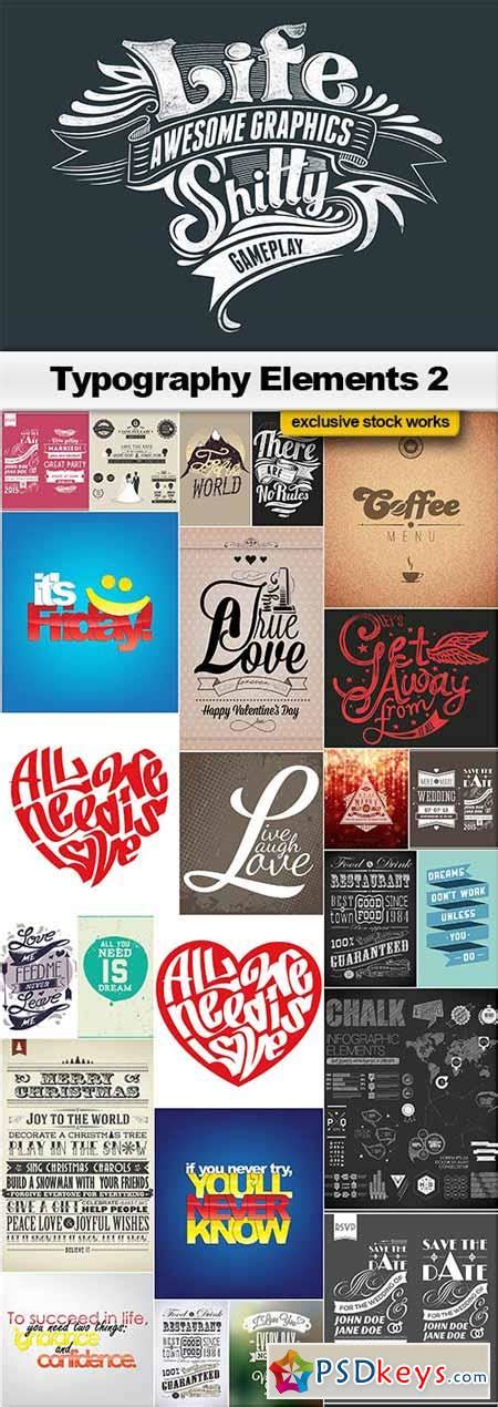 Typography Elements 2 25x Eps Free Download Photoshop Vector Stock