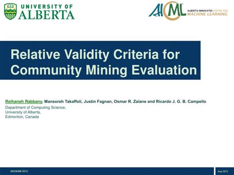 Ppt Relative Validity Criteria For Community Mining Evaluation