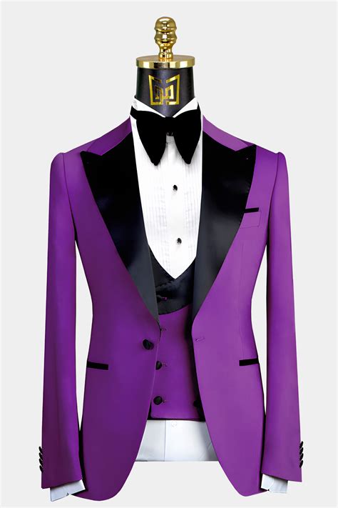 Purple Peak Lapel Tuxedo 3 Piece Gentlemans Guru