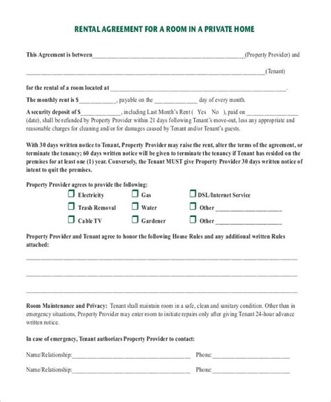 Unpredicted expenses can be effectively secured and this is the reason this agreement is gaining the highest. 14+ Room Rental Agreement Templates - Free Downloadable Samples, Examples and Formats | Free ...