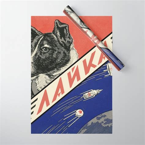 Laika First Space Dog — Soviet Vintage Space Poster Sovietwave