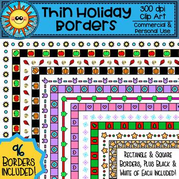 Thin Holiday Borders Clip Art By Deeder Do Designs Tpt