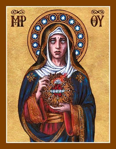 Our Lady Of Sorrows Icon By Theophilia On Deviantart Di 2020 Katolik