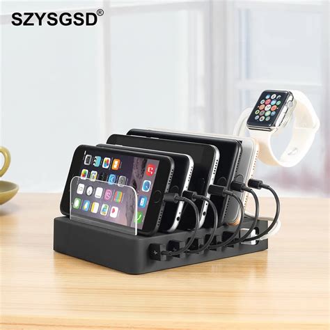 Top Charging Station Dock Stand Holder 6 Ports 24a Multifunction