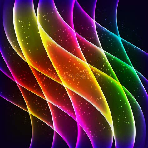 Neon Rainbow Waves Vector Background Stock Vector Rainbow Abstract