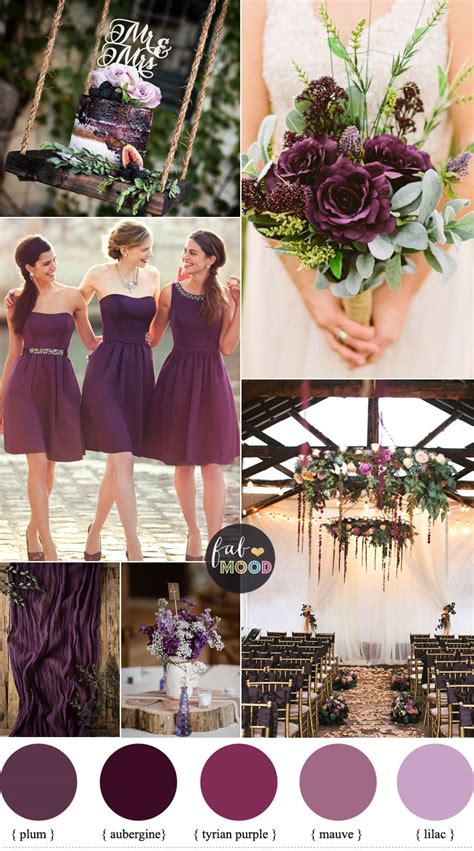 Plum Wedding Color For Rustic Wedding Lilac Mauve Wedding Palette