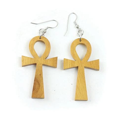 Symbol Of Life Wooden Ankh Earrings In 2022 Afrocentric Earrings